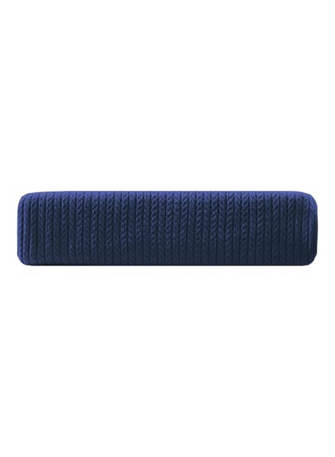 Relax Premium Egyptian Cotton Orchid Throw Blanket Ultra Soft And Lightweight With Elegant Woven Design King Size 255 × 225 cm Perfect For Bed Sofa And Couch  Navy Blue Color - Image 4
